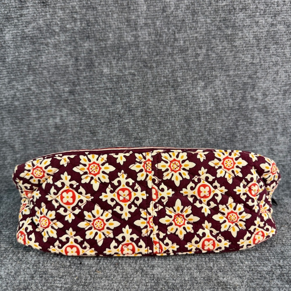 Vera Bradley Quilted Handbag Burgundy Floral Tapestry Zip Satchel Pockets - Picture 5 of 11